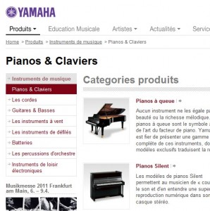 catalogue instruments de musique yamaha