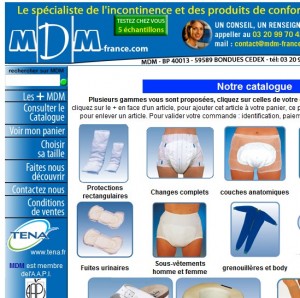 Catalogue incontinence MDM