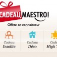 Cadeau Maestro Cadeau Maestro propose l’intégralité de son catalogue d’idées cadeaux en ligne, avec plus de 500 cadeaux de 2 à 200 €, pour toute la famille !...